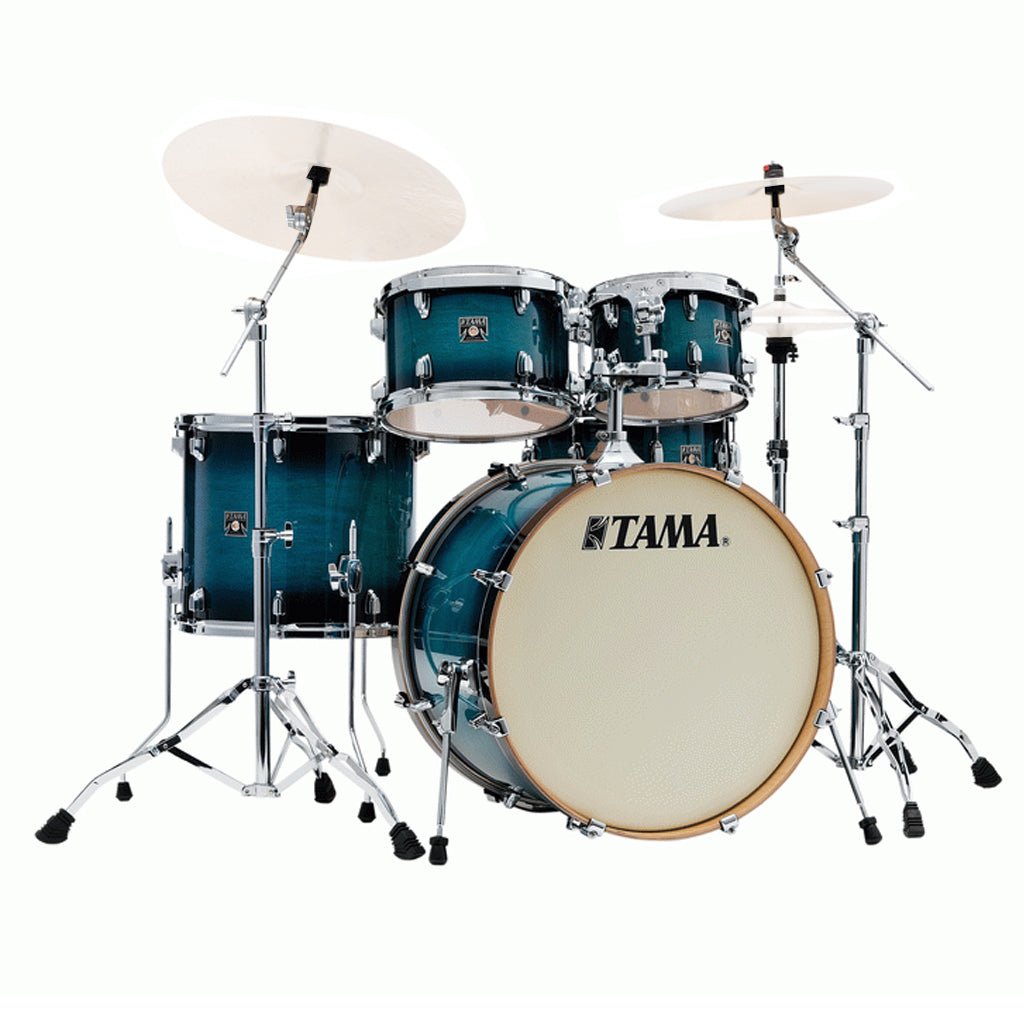 Tama CL52KRS Superstar Classic 5-Piece Shell Pack with 22" Bass Drum - Blue Lacquer Burst Acoustic Drums Sky Music