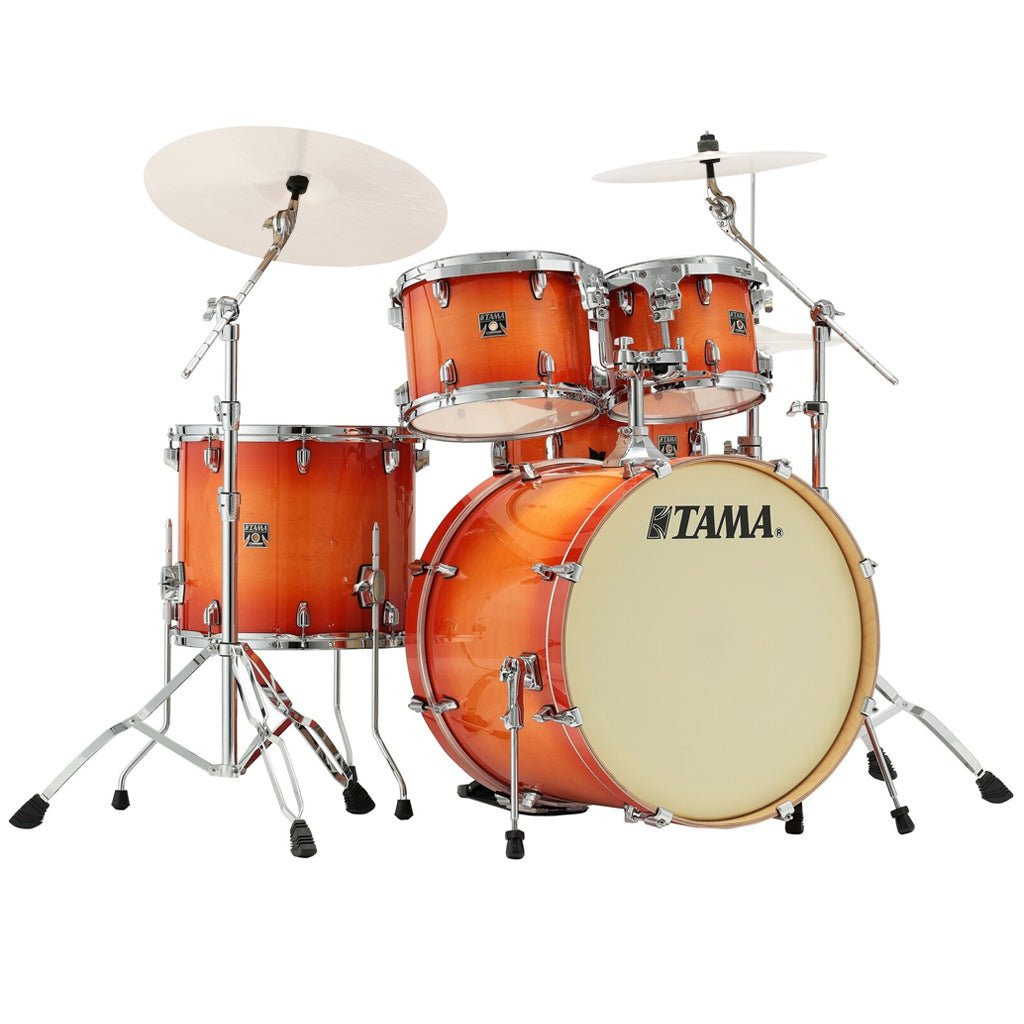 Tama CL52KS Superstar Classic 5-Piece Shell Pack with 22" Bass Drum and SM5W Hardware Pack Included - Tangerine Lacquer Burst Acoustic Drums Sky Music