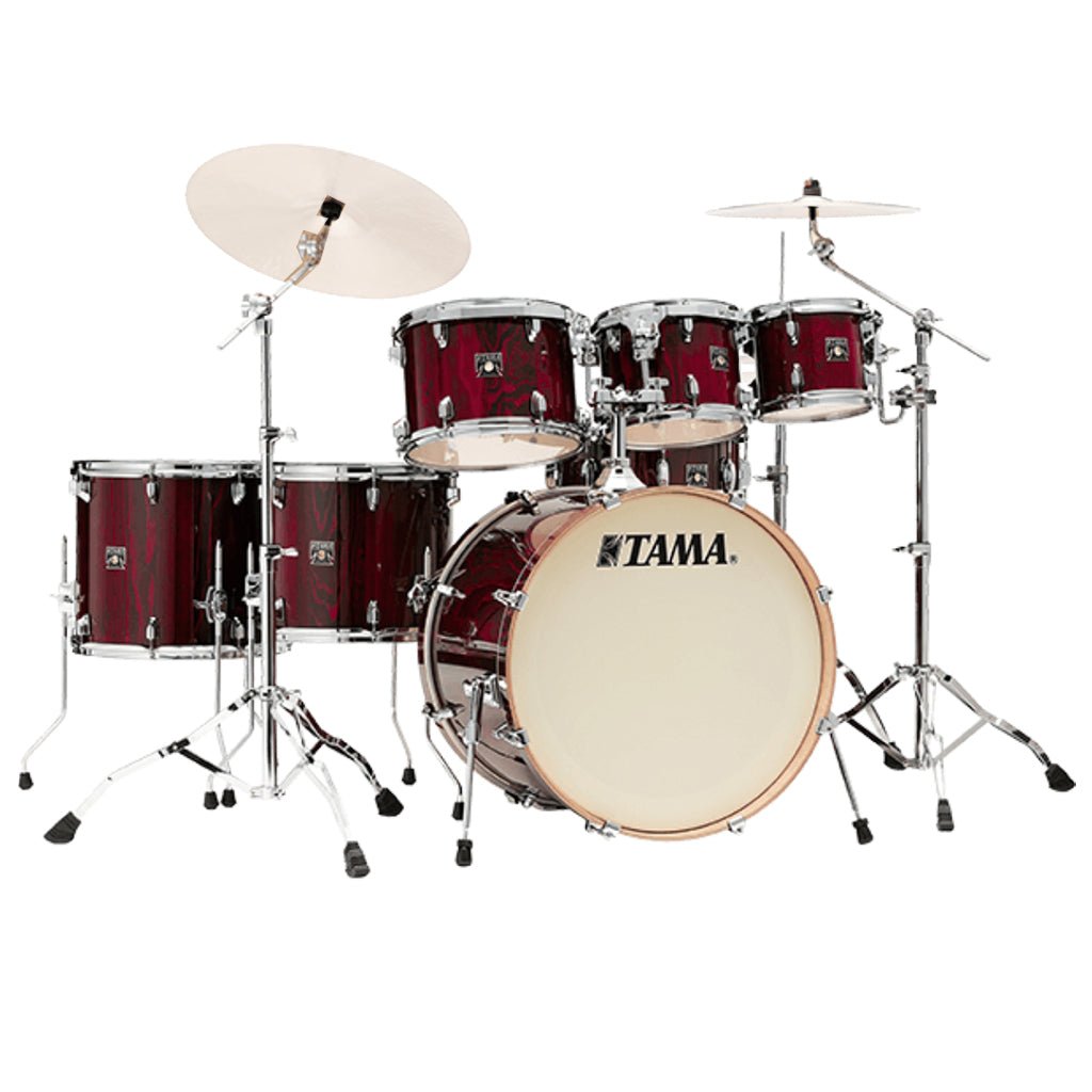 Tama CL72S Superstar Classic 7-Piece Shell Pack with 22" Bass Drum and SM5W Hardware - Gloss Garnet Lacebark Pine Acoustic Drums Sky Music