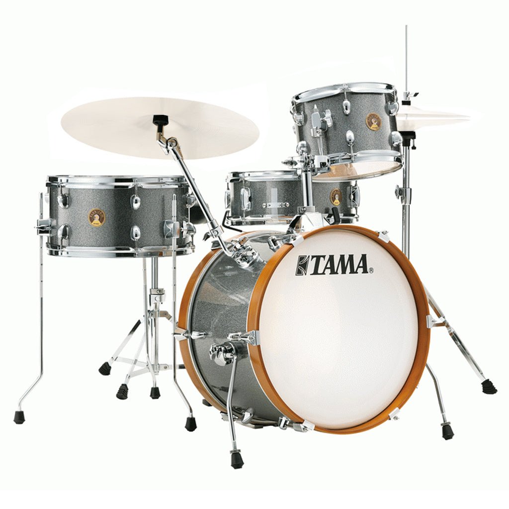 Tama Club-JAM 4-Piece Complete Kit with 18" Bass Drum and Hardware - Galaxy Silver Acoustic Drums Sky Music