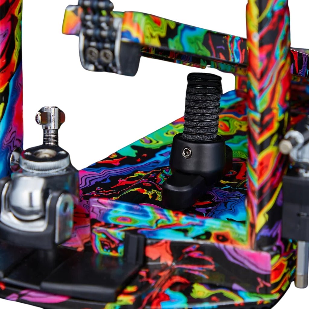 Tama HP900PM 50th Anniversary Limited Edition Iron Cobra Power Glide Single Pedal - Marble Psychedelic Rainbow Drum Hardware Sky Music