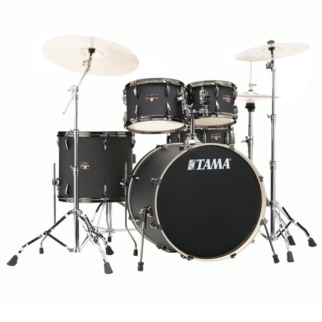 Tama IP52H6W Imperialstar 5-Piece Complete Kit with 22" Bass Drum - Blacked Out Black Acoustic Drums Sky Music