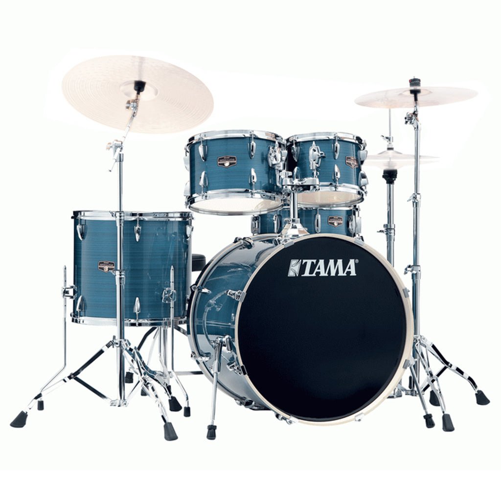 Tama IP52H6W Imperialstar 5-Piece Complete Kit with 22" Bass Drum - Hairline Blue Acoustic Drums Sky Music