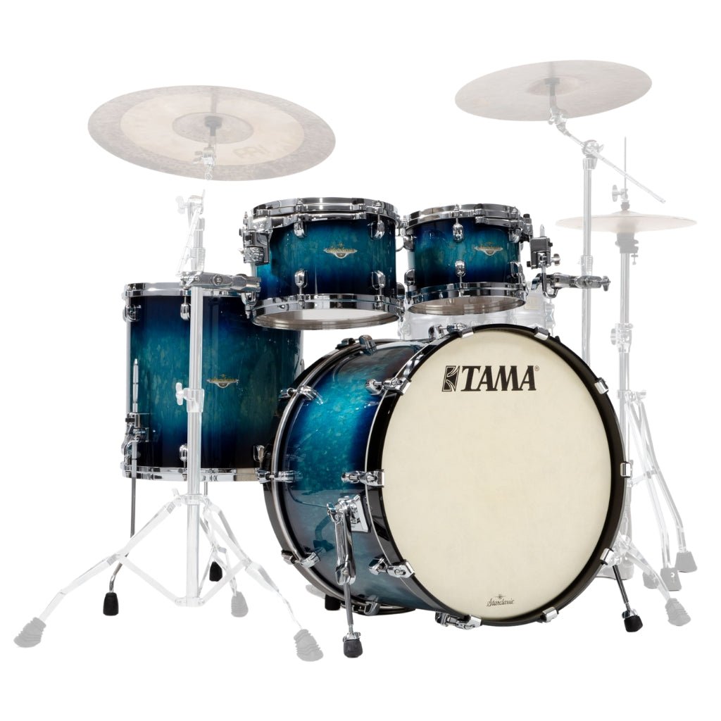 Tama MA42TZBNS Starclassic Maple 4-Piece Shell Kit - Molten Electric Blue Burst Acoustic Drums Sky Music