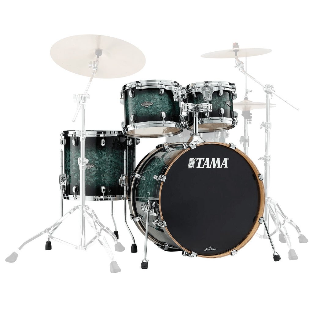 Tama MBS42S Starclassic Performer Maple/Birch 4-Piece Shell Pack - Molten Steel Blue Burst Acoustic Drums Sky Music