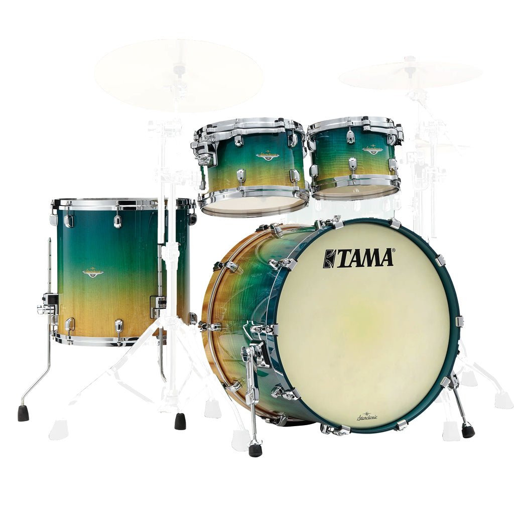 Tama Starclassic Maple 4-Piece Shell Pack with 22" Bass Drum - Ocean Blue Fade Movingui (No Extra Hardware Included) Acoustic Drums Sky Music