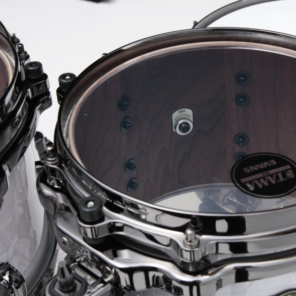 TAMA Starclassic Walnut Birch 4-Piece Shell Pack - White Pearl, Black Nickel Shell Hardware Acoustic Drums Sky Music