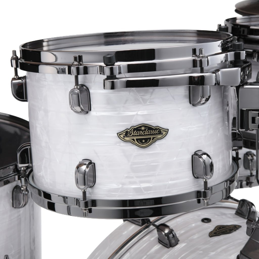 TAMA Starclassic Walnut Birch 4-Piece Shell Pack - White Pearl, Black Nickel Shell Hardware Acoustic Drums Sky Music