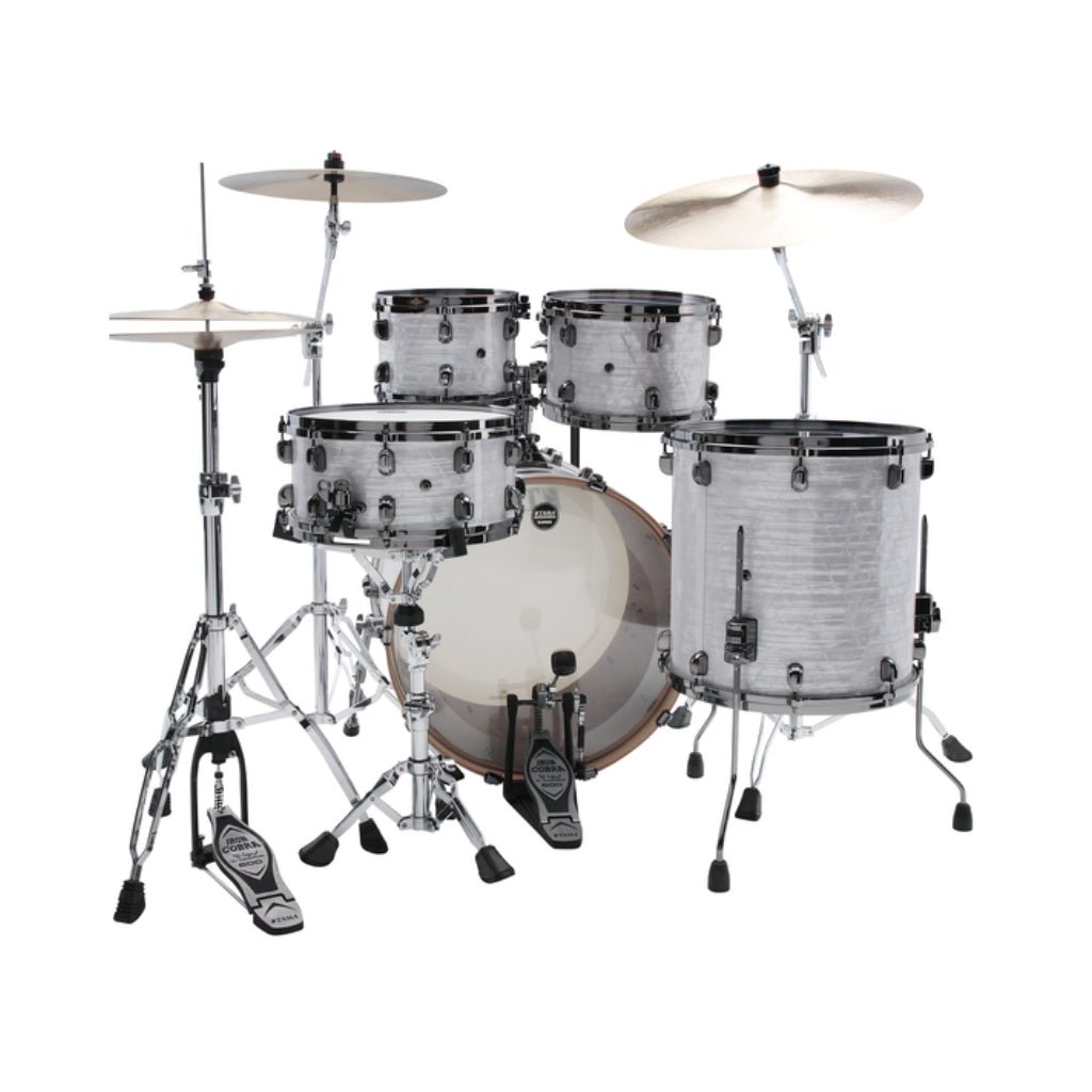 TAMA Starclassic Walnut Birch 4-Piece Shell Pack - White Pearl, Black Nickel Shell Hardware Acoustic Drums Sky Music
