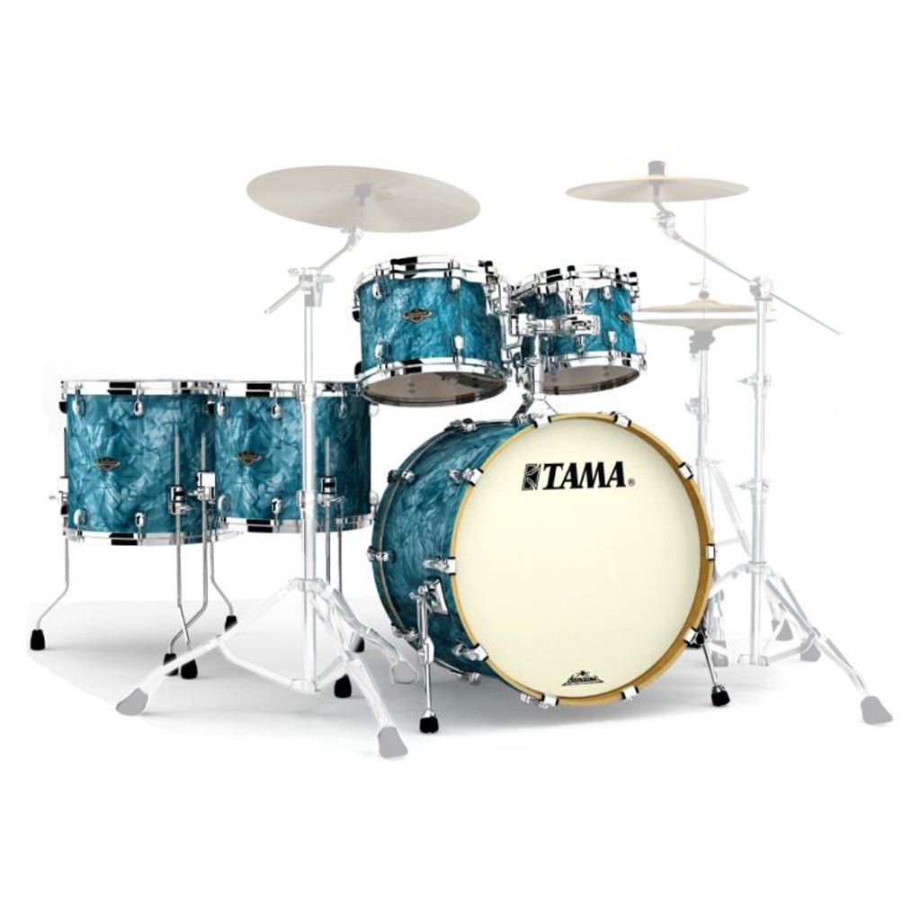 Tama Starclassic Walnut/Birch 5-Piece Shell Pack with 22" Bass Drum - Turquoise Pearl Acoustic Drums Sky Music