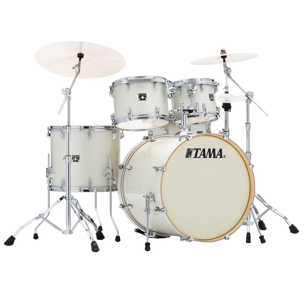 Tama Superstar Classic 5-Piece Shell Pack with 22" Bass Drum and SM5W Hardware Pack Included - Vintage White Sparkle Acoustic Drums Sky Music