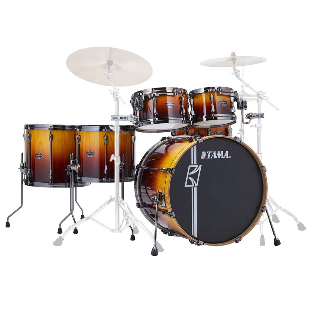 Tama Superstar Hyper-Drive Maple 6-piece Shell Pack with 22" Bass Drum - Sunset Fade Lacebark Pine Acoustic Drums Sky Music