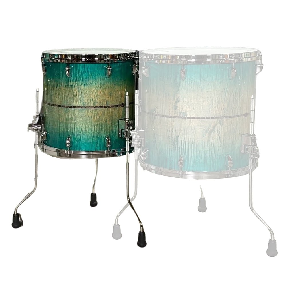 Tama TMF1414SRECB Star Maple 14"x14" Floor Tom - Emerald Sea Curly Maple Burst Acoustic Drums Sky Music