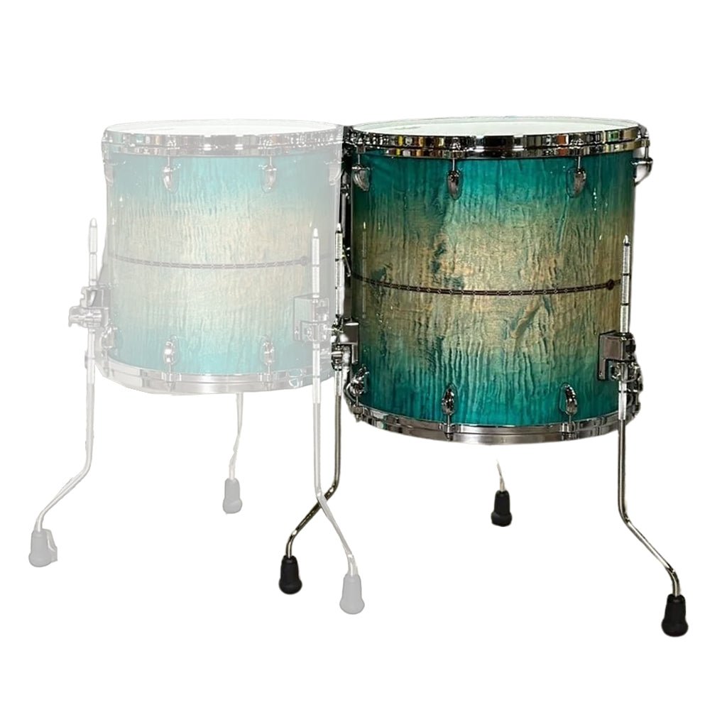 Tama TMF1616SRECB Star Maple Floor Tom - 16 inches - Emerald Sea Curly Maple Burst Tom Drums Sky Music