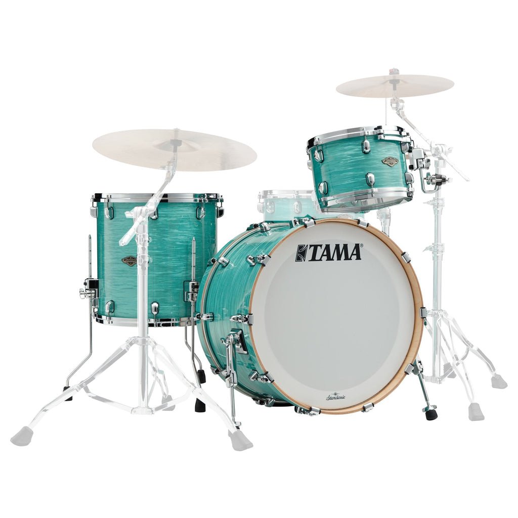 Tama WBR32RZS Starclassic Walnut/Birch 3-Piece Shell Pack with 22" Bass Drum - Surf Green Silk Acoustic Drums Sky Music