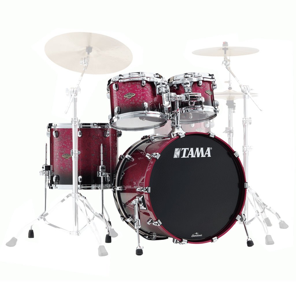 Tama WBS42S Starclassic Walnut/Birch 4-Piece Shell Pack with 22" Bass Drum - Molten Dark Raspberry Fade Acoustic Drums Sky Music