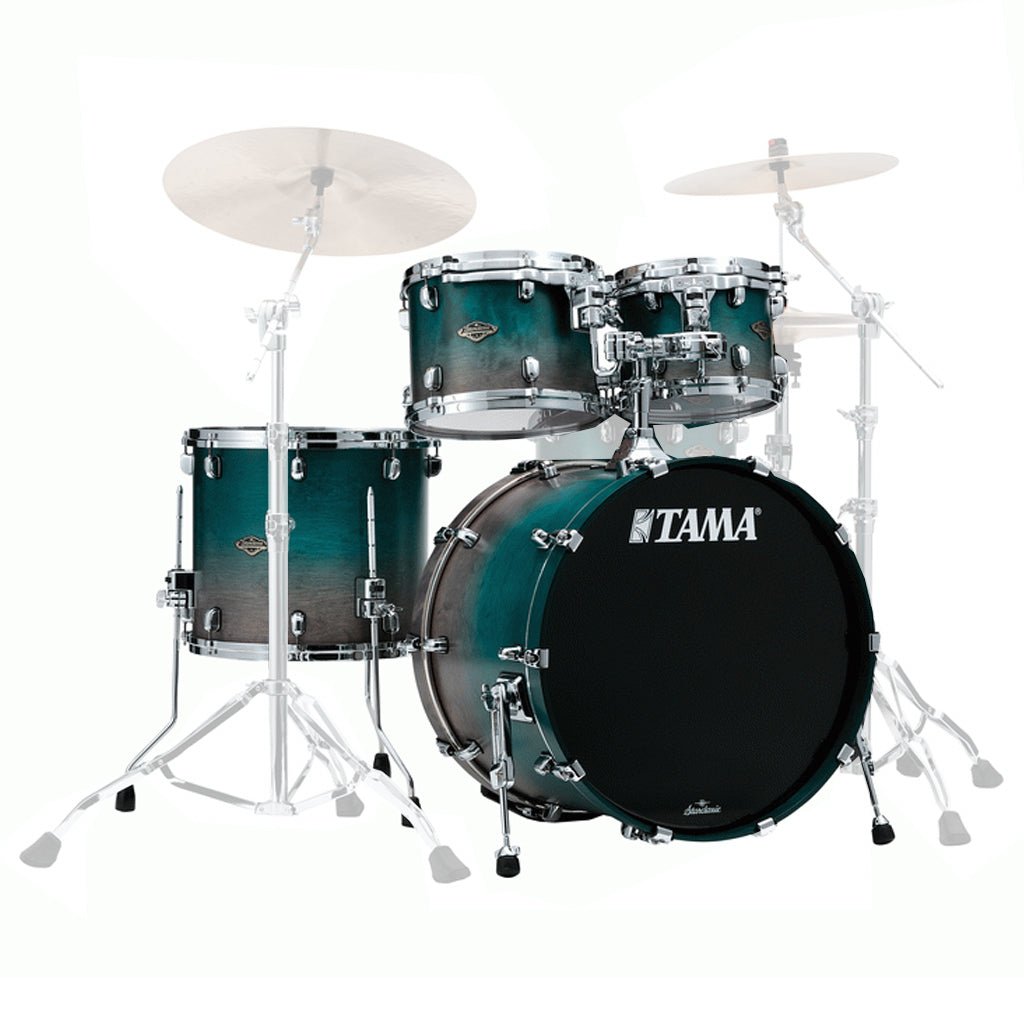 Tama WBS42S Starclassic Walnut/Birch 4-Piece Shell Pack with 22" Bass Drum - Satin Sapphire Fade (No Hardware Included) Acoustic Drums Sky Music