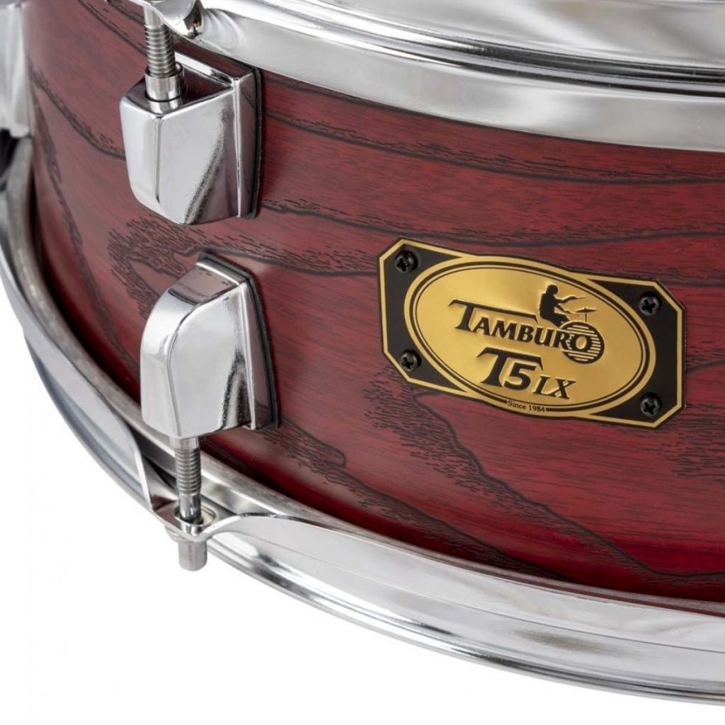 Tamburo T5 LX Series Snare Drum - 5.5 inches x 14 inches, Wood Grain Red Snare Drums Sky Music
