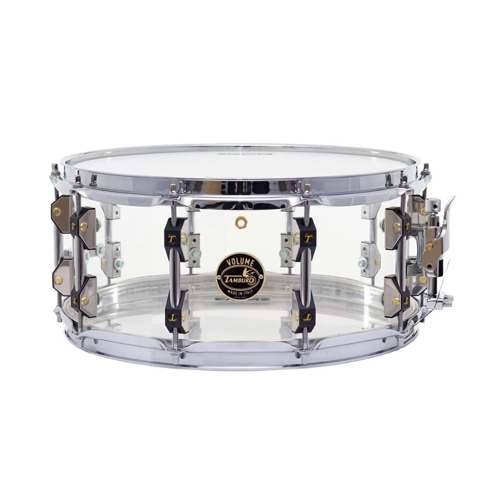 Tamburo Volume Series Acrylic Shell Snare Drum - 6.5 x 14 inches, Natural Snare Drums Sky Music