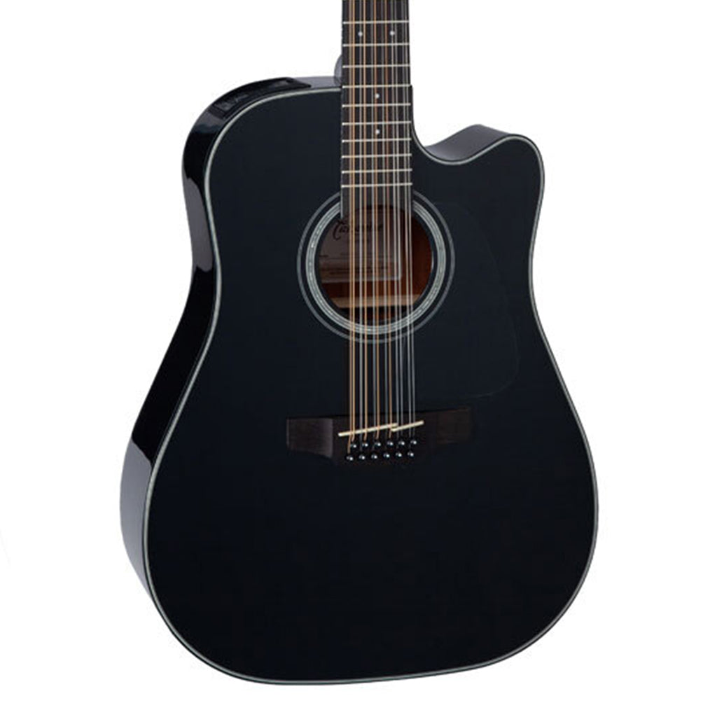 Takamine GD30 Series 12 String Dreadnought AC EL Guitar with Cutaway in Black Gloss Finish