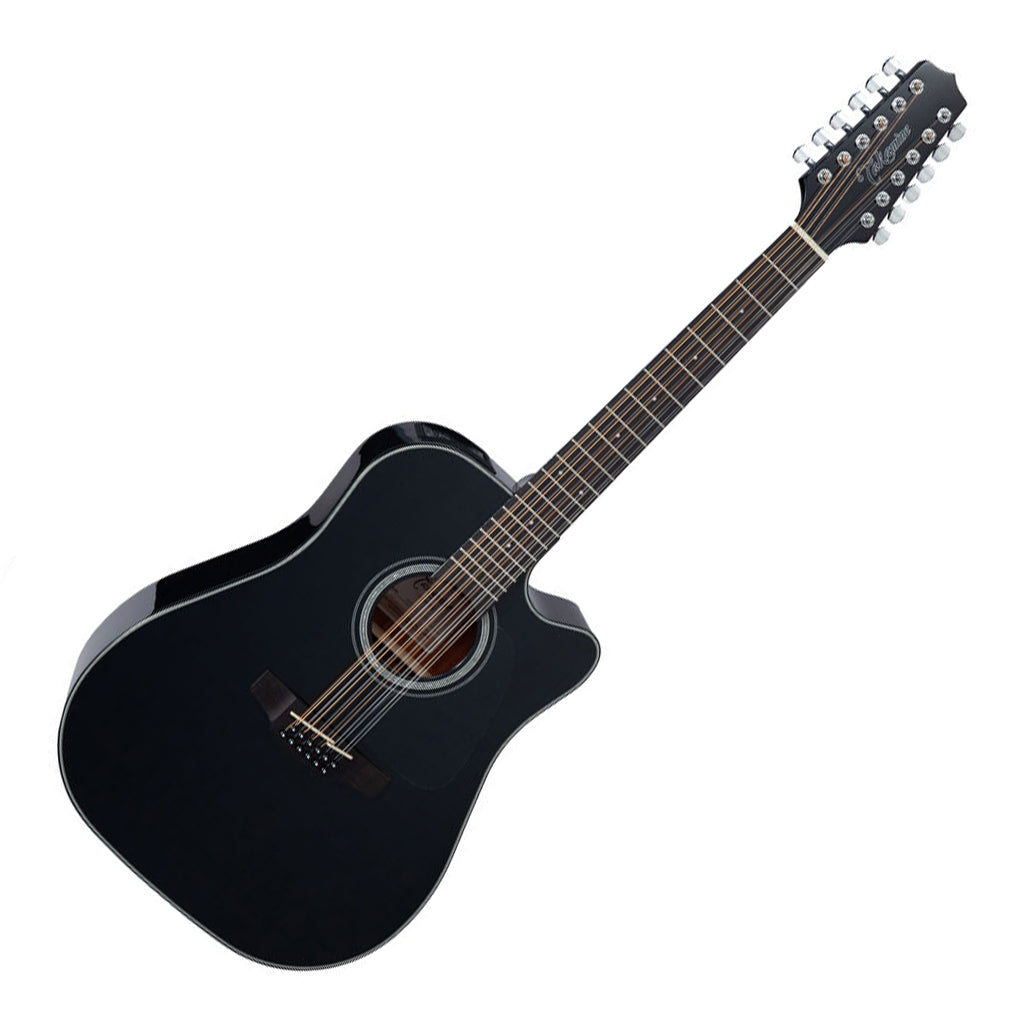 Takamine GD30 Series 12 String Dreadnought AC EL Guitar with Cutaway in Black Gloss Finish