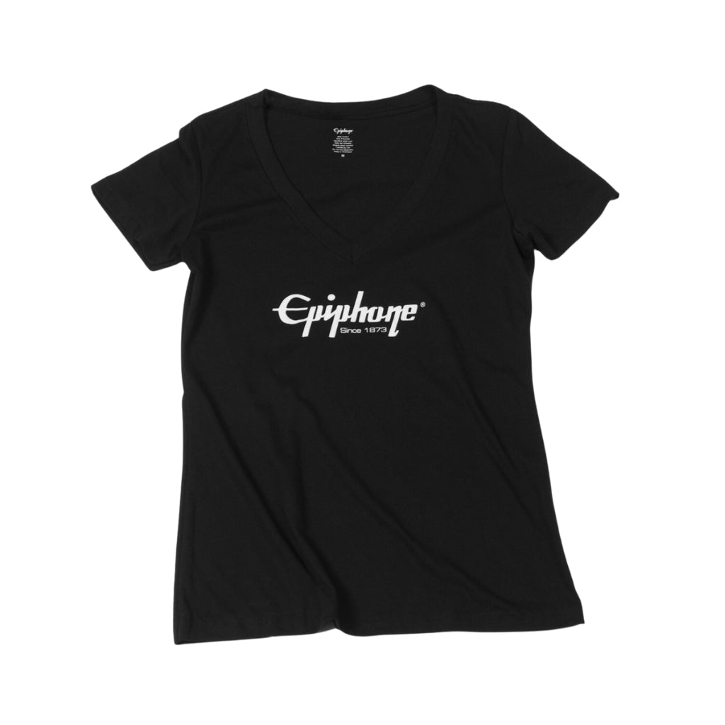 The Epiphone Logo Women's V-Neck Tee - Black Medium Merchandise &amp; Apparel Sky Music