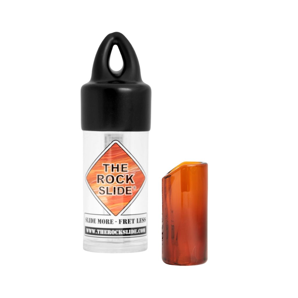 The Rock Slide Moulded Glass Guitar Slide - Medium, Amber Guitar Slides Sky Music