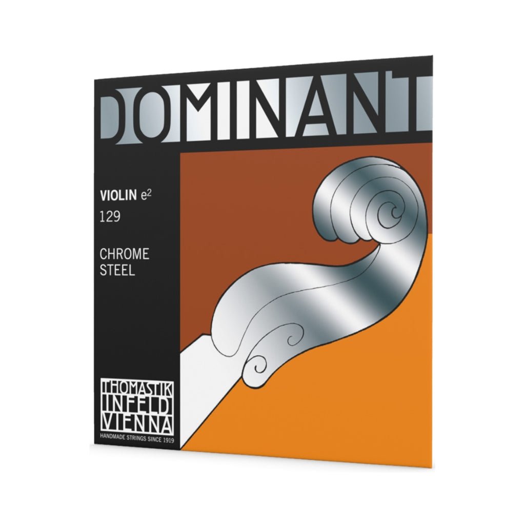 Thomastik 129MS Dominant Violin Steel String Loop End - E, Chrome Wound Bowed Instrument Strings Sky Music