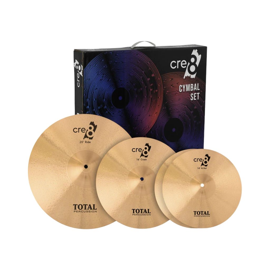 Total Percussion CRE8 Series Cymbal Set - 14/16/20 inch Drum Cases Sky Music