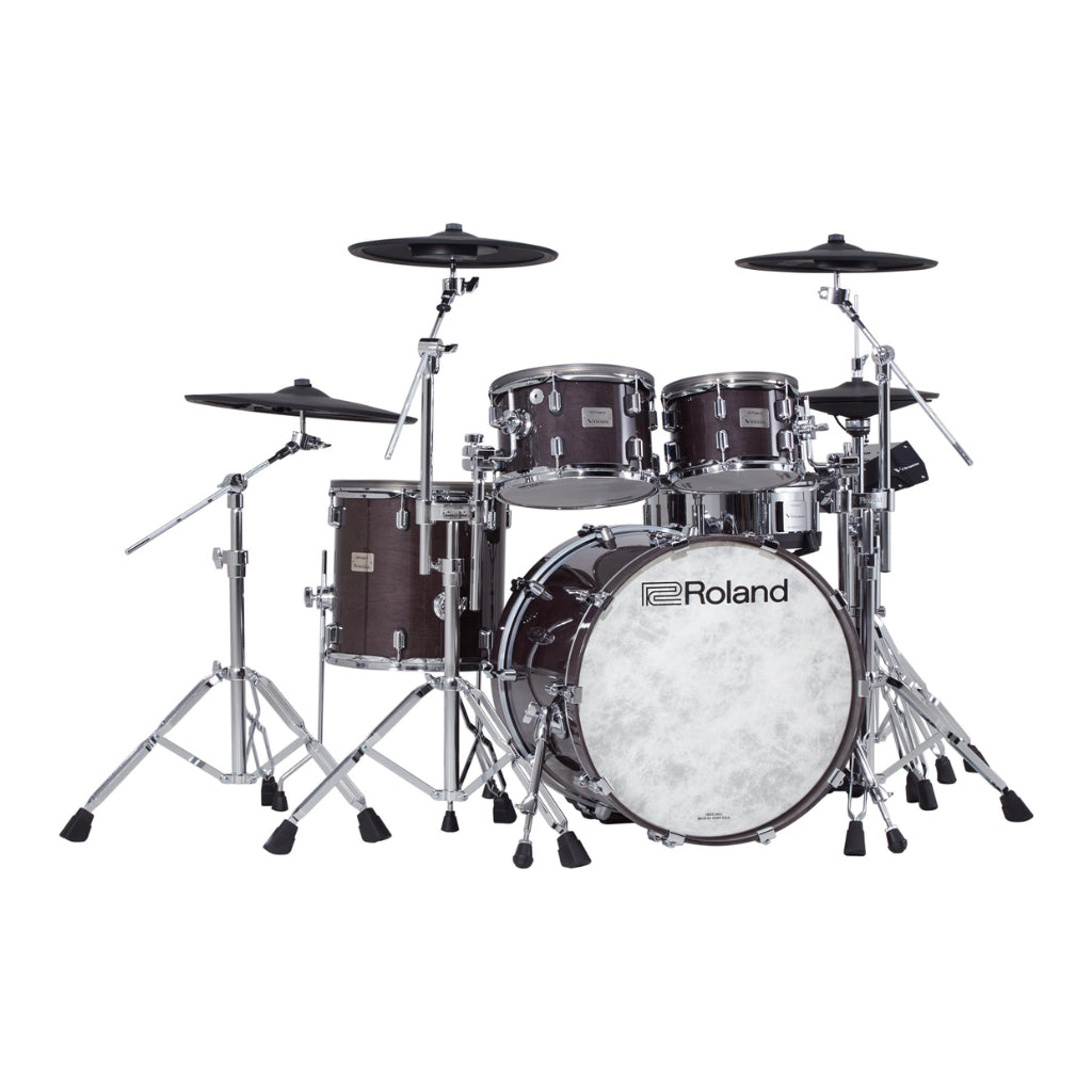 Roland - VAD706 V-Drums Acoustic Design 5-Piece Wood Shell Electronic Drum Kit w/ TD50X - Gloss Ebony