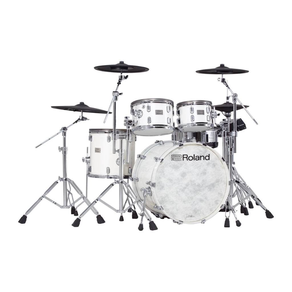 Roland - VAD706 V-Drums Acoustic Design 5-Piece Wood Shell Electronic Drum Kit - w/ TD50X - Pearl White