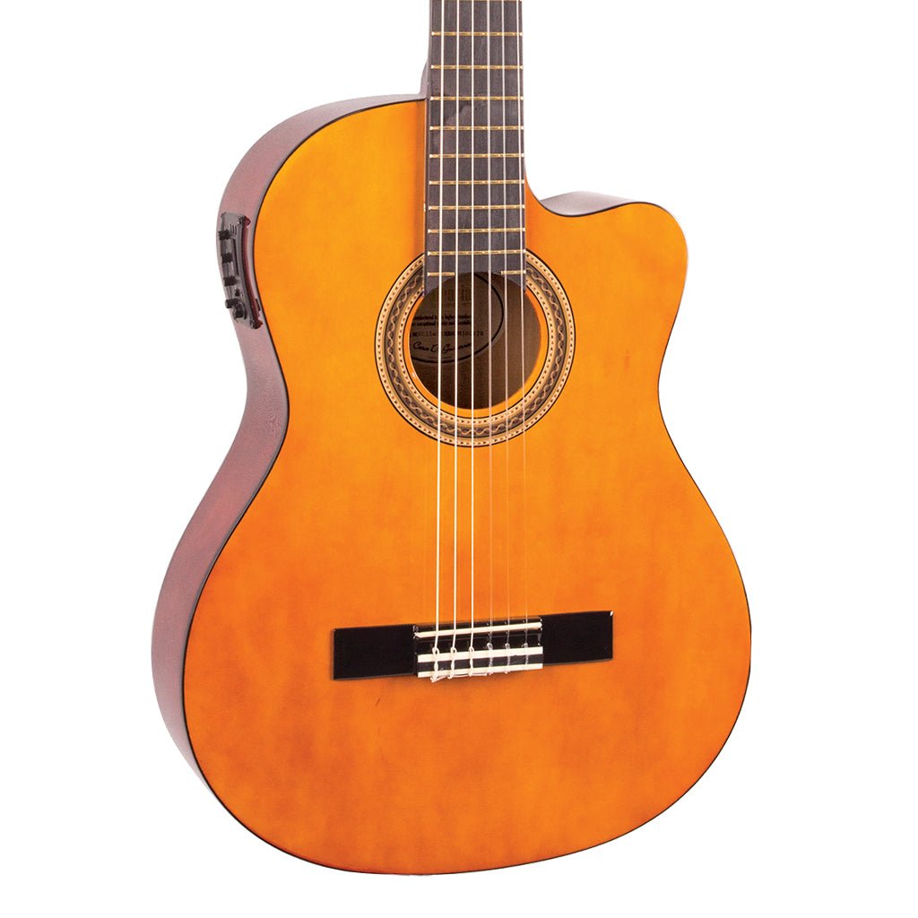 Valencia 100 Series 4/4 Classic Cutaway E/A Gloss Classical Guitars Sky Music