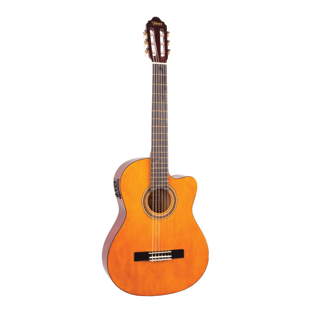 Valencia 100 Series 4/4 Classic Cutaway E/A Gloss Classical Guitars Sky Music