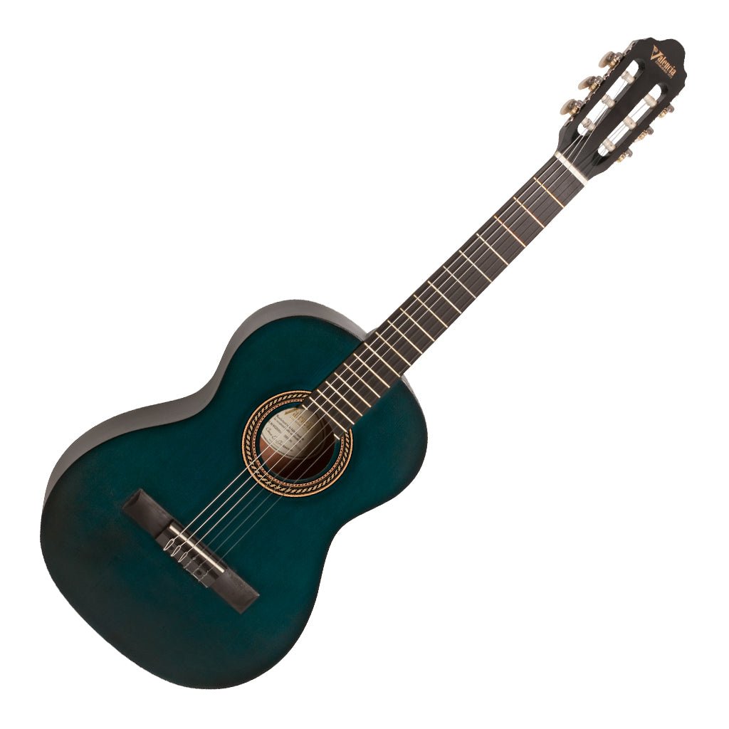 Valencia VC203 - 3/4 Classical Guitar - Satin Transparent Blue Classical Guitars Sky Music
