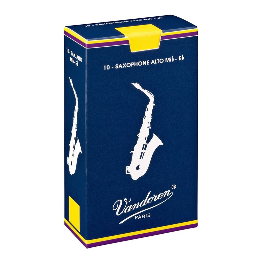 Vandoren Traditional Alto Sax Reeds Grade 2.5 - Box of 10 Brass &amp; Woodwind Accessories Sky Music