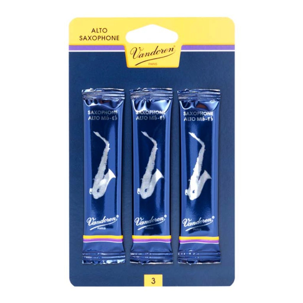 Vandoren Traditional Alto Sax Reeds - Size 1.5 - 3 pack Brass &amp; Woodwind Accessories Sky Music