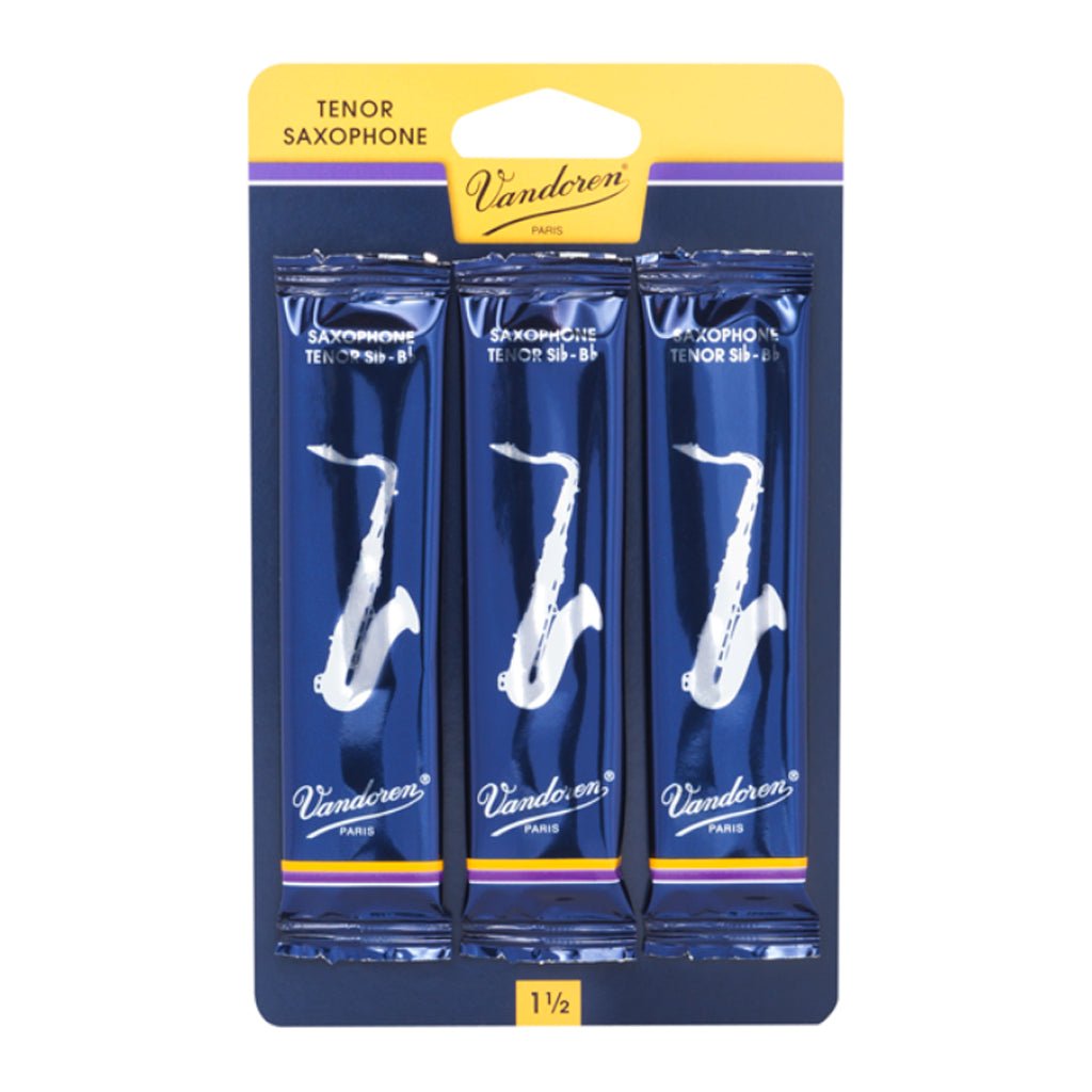Vandoren Traditional Tenor Sax Reeds - Size 1.5 - 3 pack Brass &amp; Woodwind Accessories Sky Music