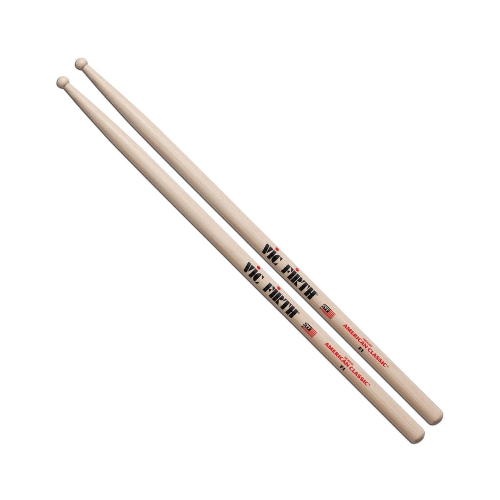 Vic Firth American Classic Drumsticks - F1 - Wood Tip Drum Sticks Sky Music