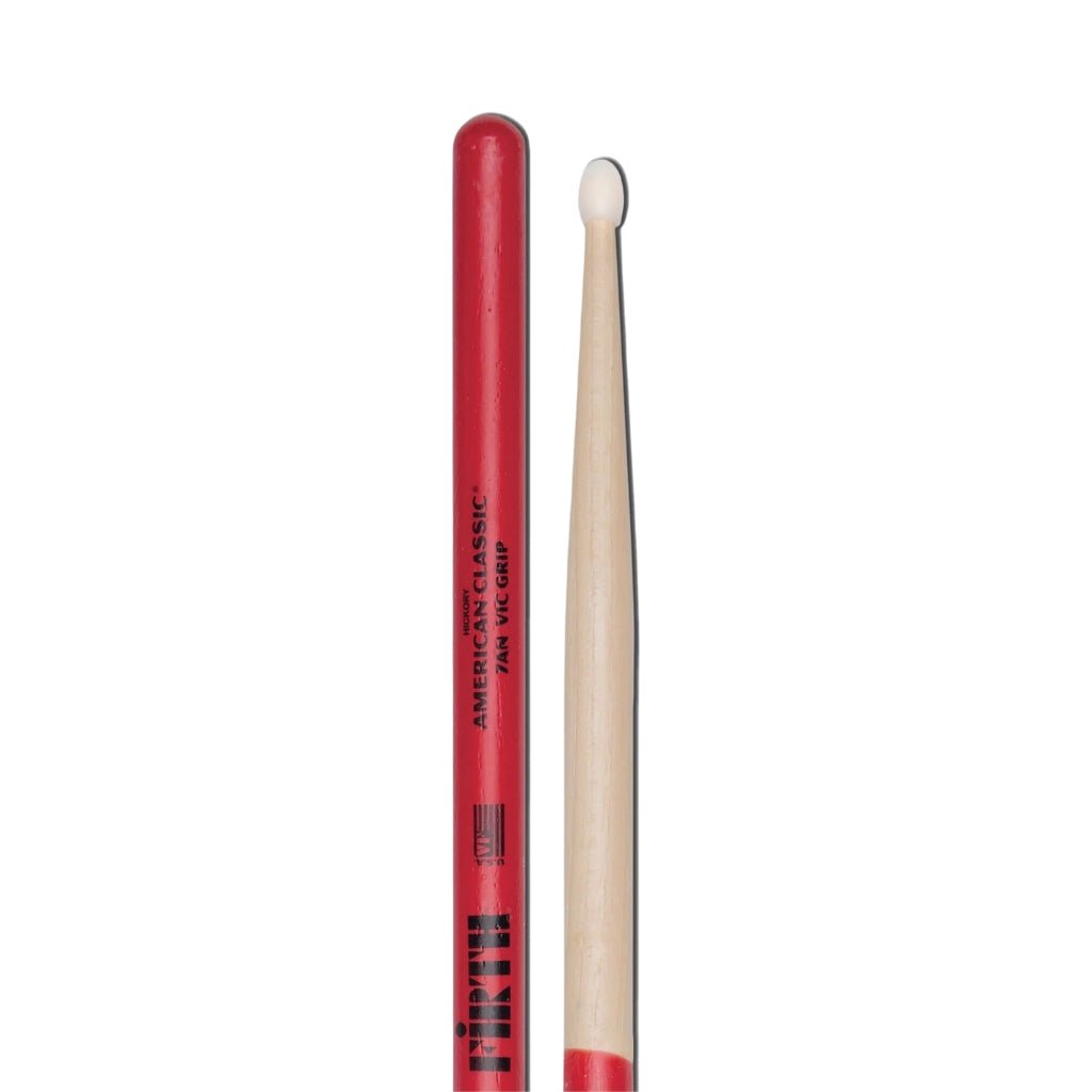 Vic Firth American Classic Drumsticks With Vic Grip - 7A - Nylon Tip Drum Sticks Sky Music