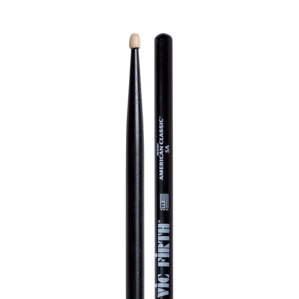 Vic Firth American Classic Wood Tip 5A in Black Finish Drum Sticks Sky Music