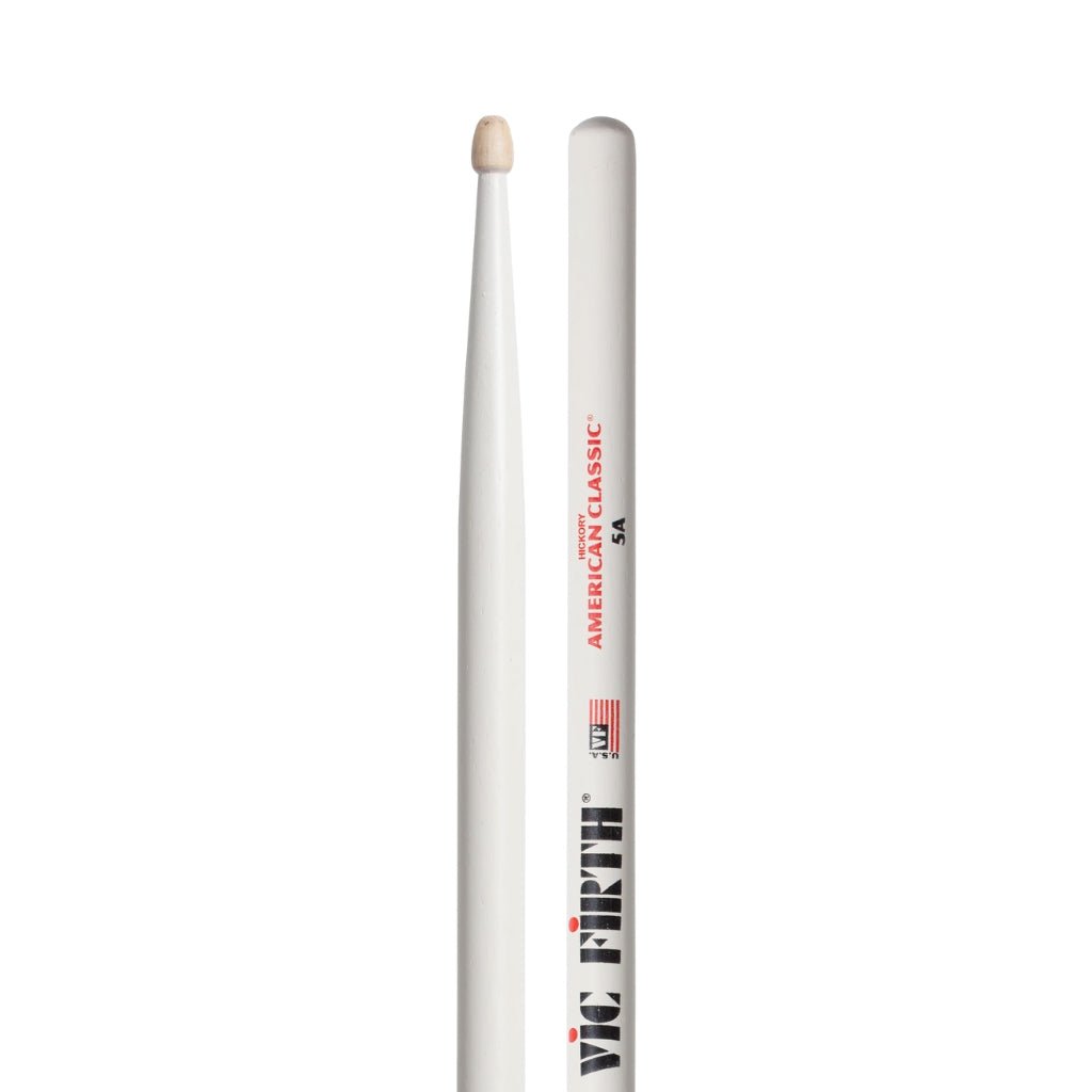 Vic Firth American Classic Wood Tip 5A in White Finish Drum Sticks Sky Music
