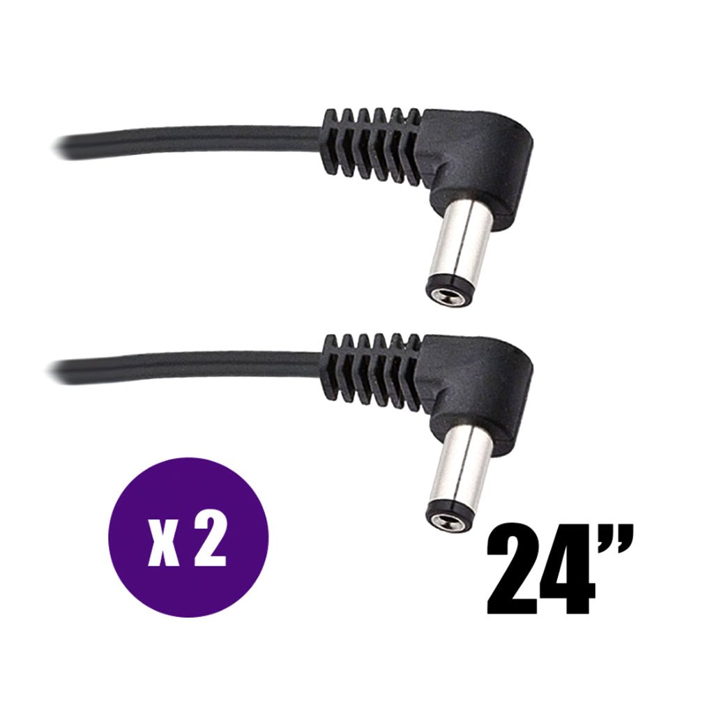 Voodoo Lab Standard Polarity 2.1mm Right Angle 24" Cable - 2 Pack Pedal &amp; Pedalboard Accessories Sky Music