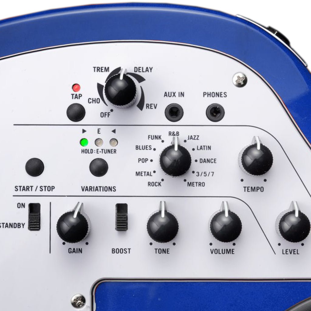 Vox APC-1 Travel Guitar w/Built-In Speaker Effects & Rhythm - Blue Electric Guitars Sky Music