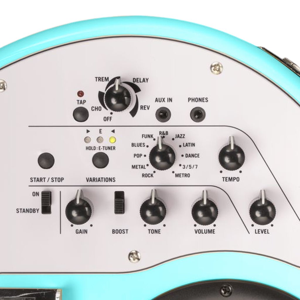 Vox APC-2 Travel Guitar w/Built-In Speaker Effects & Rhythm - Aqua Green Electric Guitars Sky Music