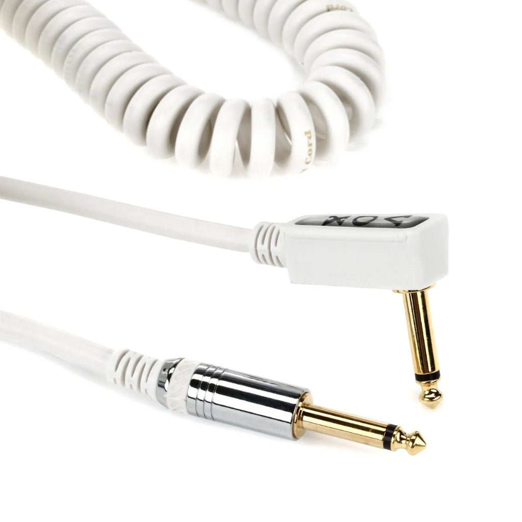 Vox Vintage Straight to Right Angle Coiled Cable - 9M White Guitar Cables Sky Music
