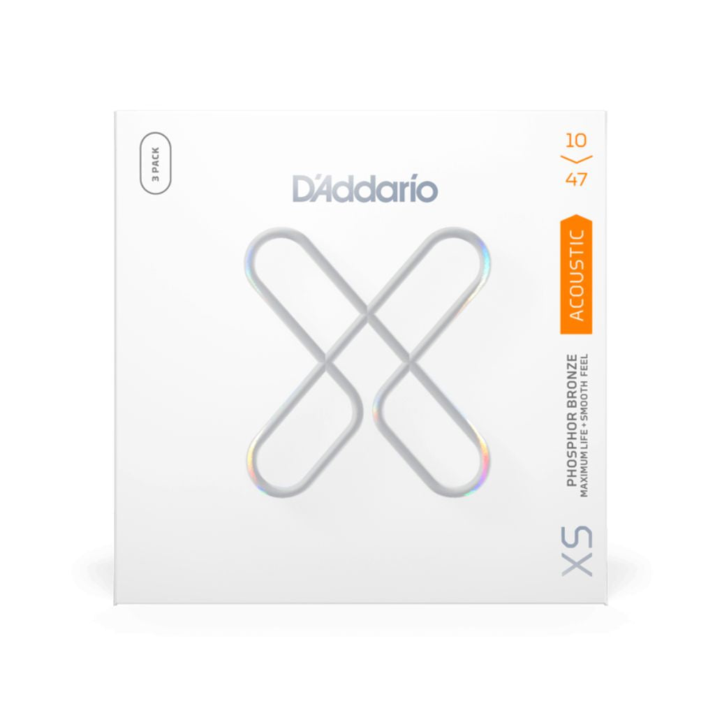 D'Addario - XS 3 Pack Phosphor Bronze - 10-47
