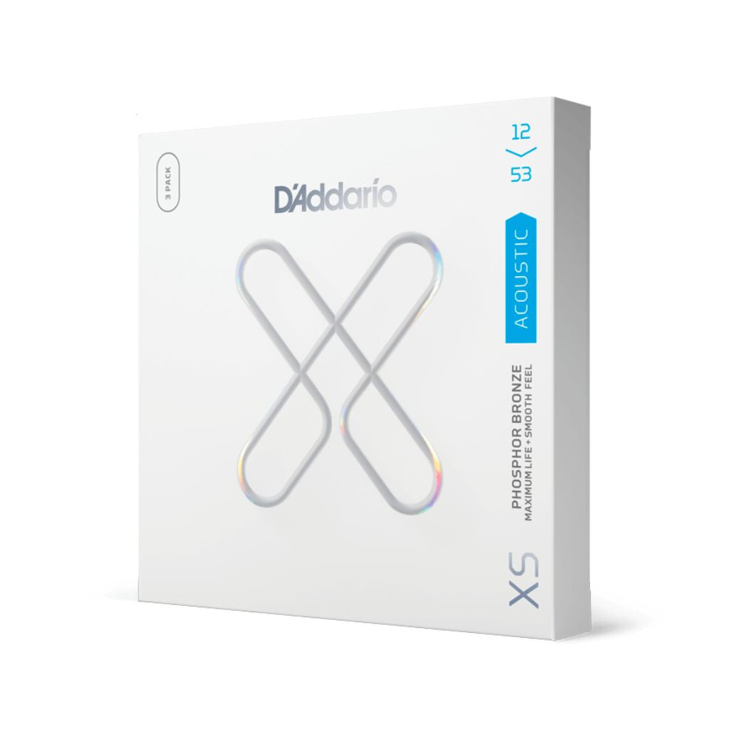 D'Addario - XS 3 Pack Phosphor Bronze - 12-53