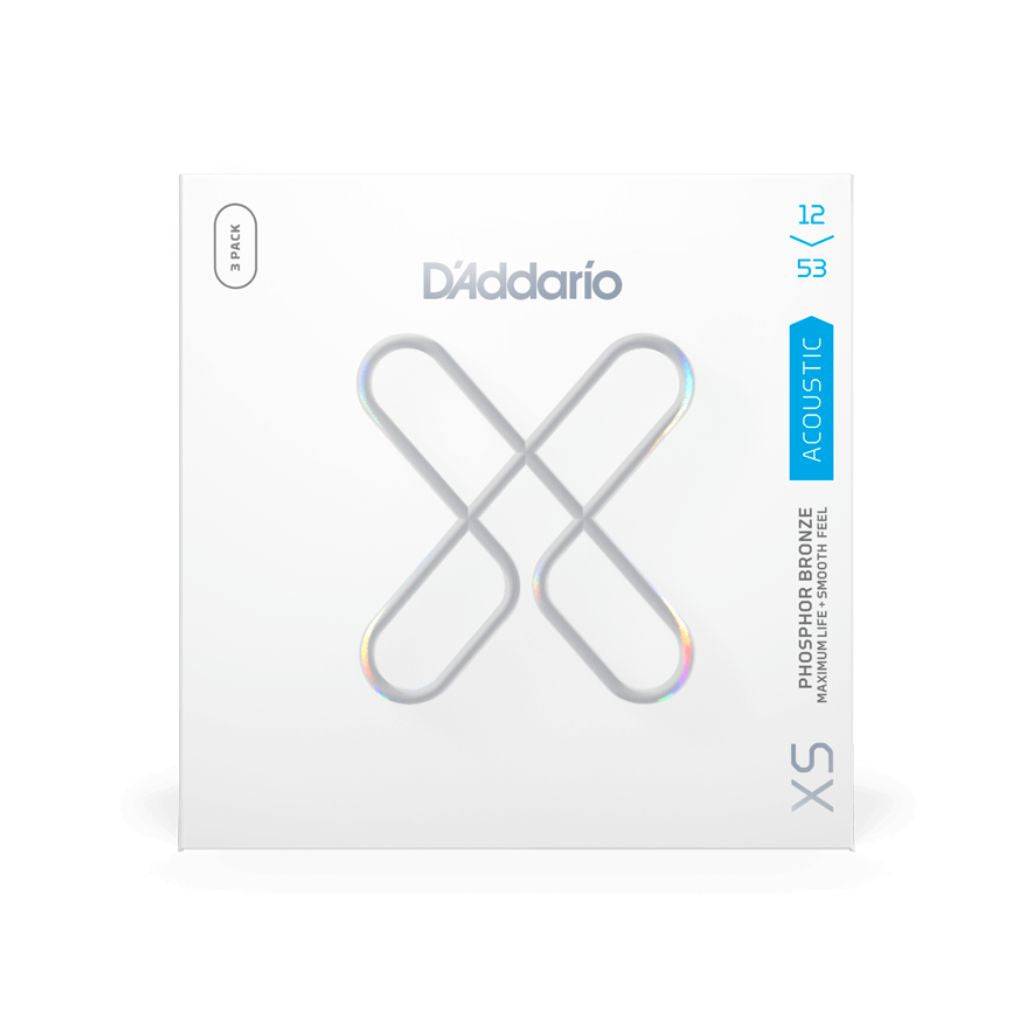 D'Addario - XS 3 Pack Phosphor Bronze - 12-53