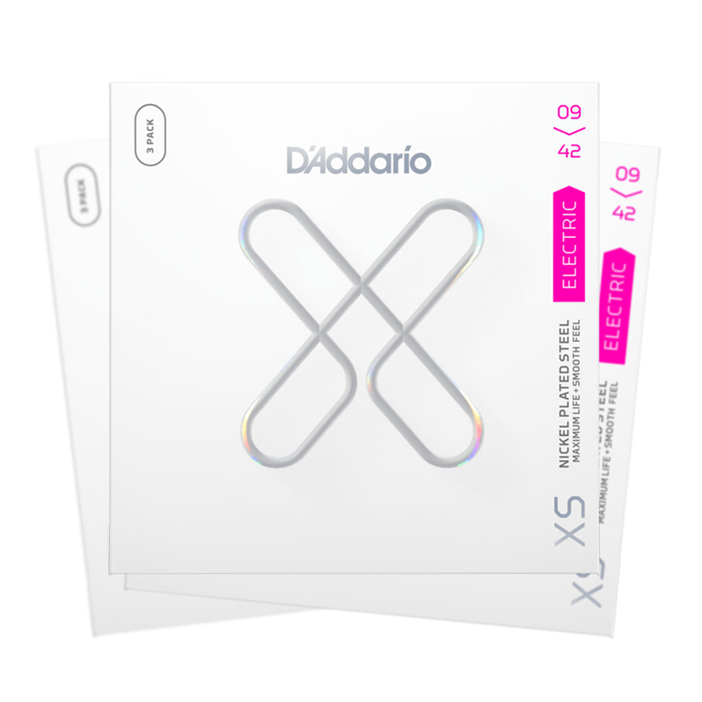D'Addario XS 3 Pack 09 42 Electric Guitar Strings