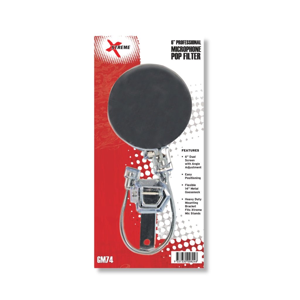 Xtreme GM74 Professional Microphone Pop Filter - 6 inch Microphone Stands &amp; Accessories Sky Music